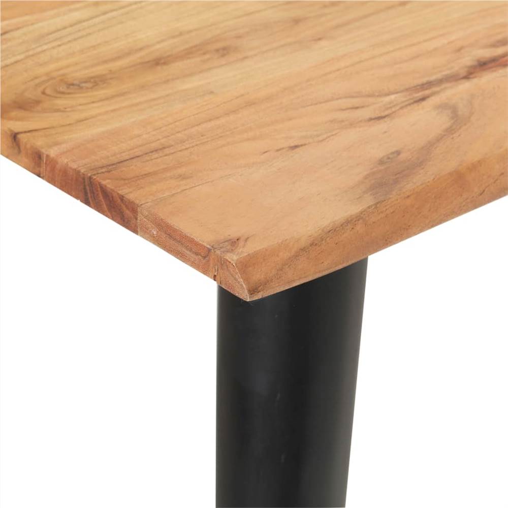 Dining Table with Live Edges 140x60x75 cm Solid Acacia Wood