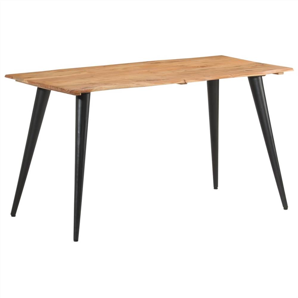 Dining Table with Live Edges 140x60x75 cm Solid Acacia Wood