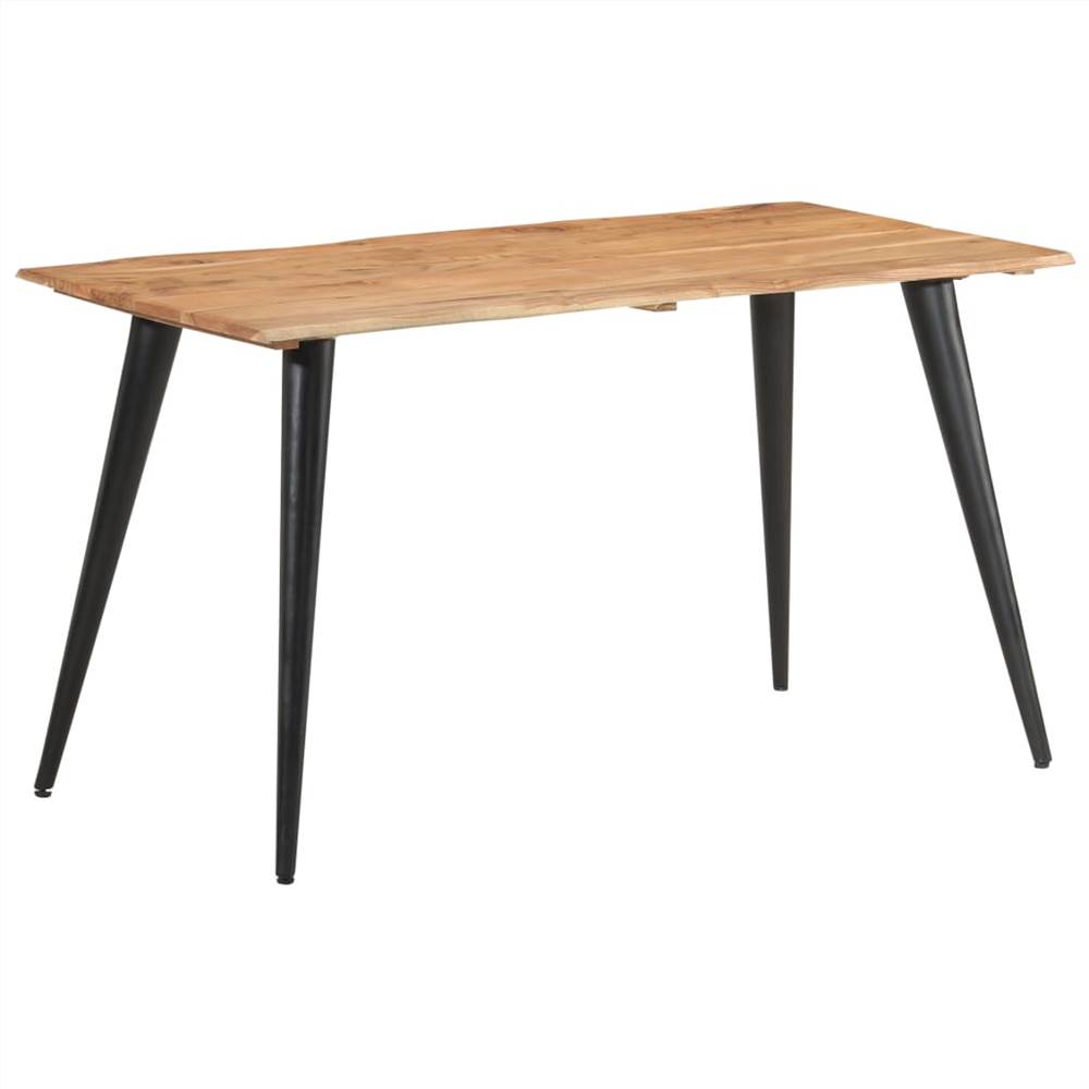 Dining Table with Live Edges 140x60x75 cm Solid Acacia Wood