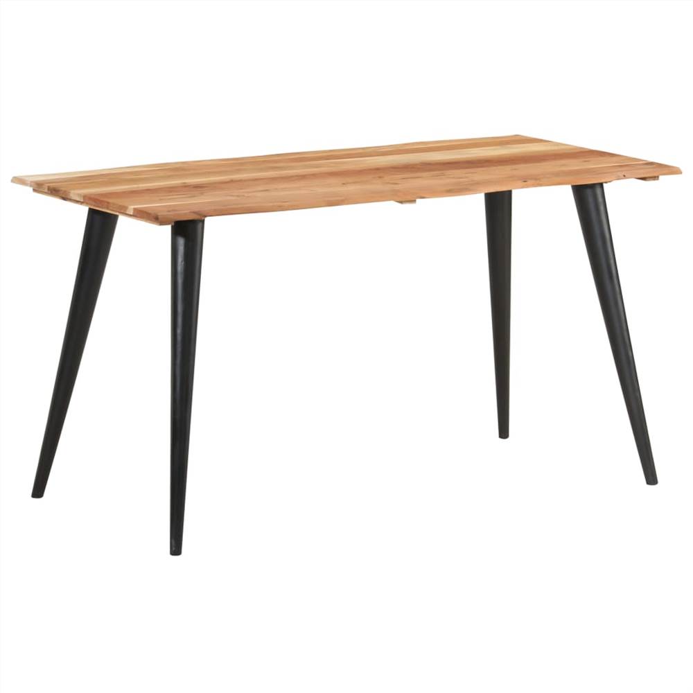 Dining Table with Live Edges 140x60x75 cm Solid Acacia Wood