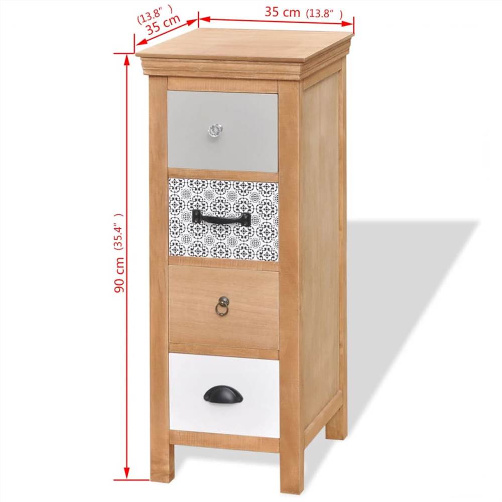 Drawer Cabinet 35x35x90 cm Solid Wood