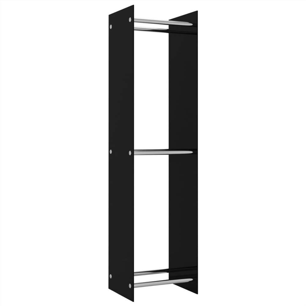 Firewood Rack Black 40x35x160 cm Glass