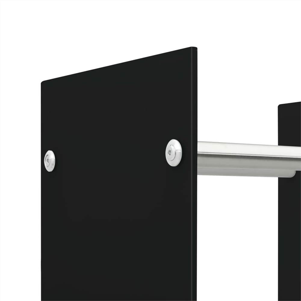 Firewood Rack Black 40x35x160 cm Glass