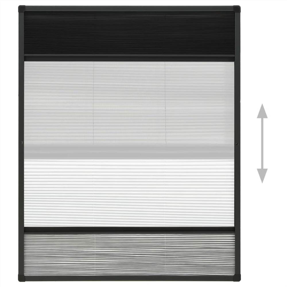 Plisse Insect Screen for Windows Aluminium 60x80 cm with Shade