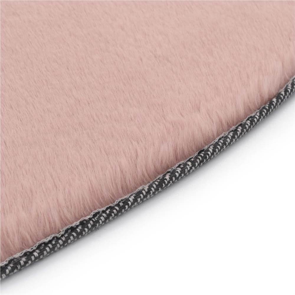 Rug 160 cm Faux Rabbit Fur Old Pink