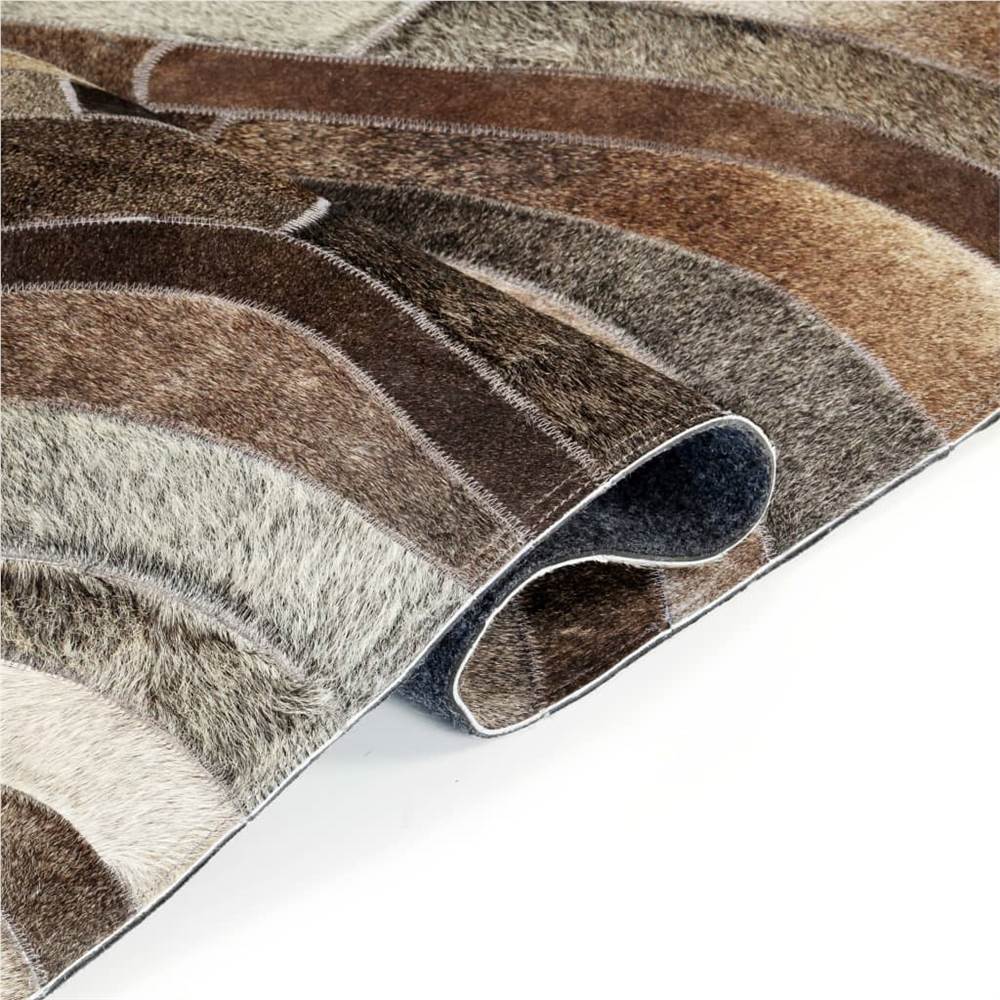 Rug Genuine Hair-on Leather Patchwork 160x230 cm Grey/Silver