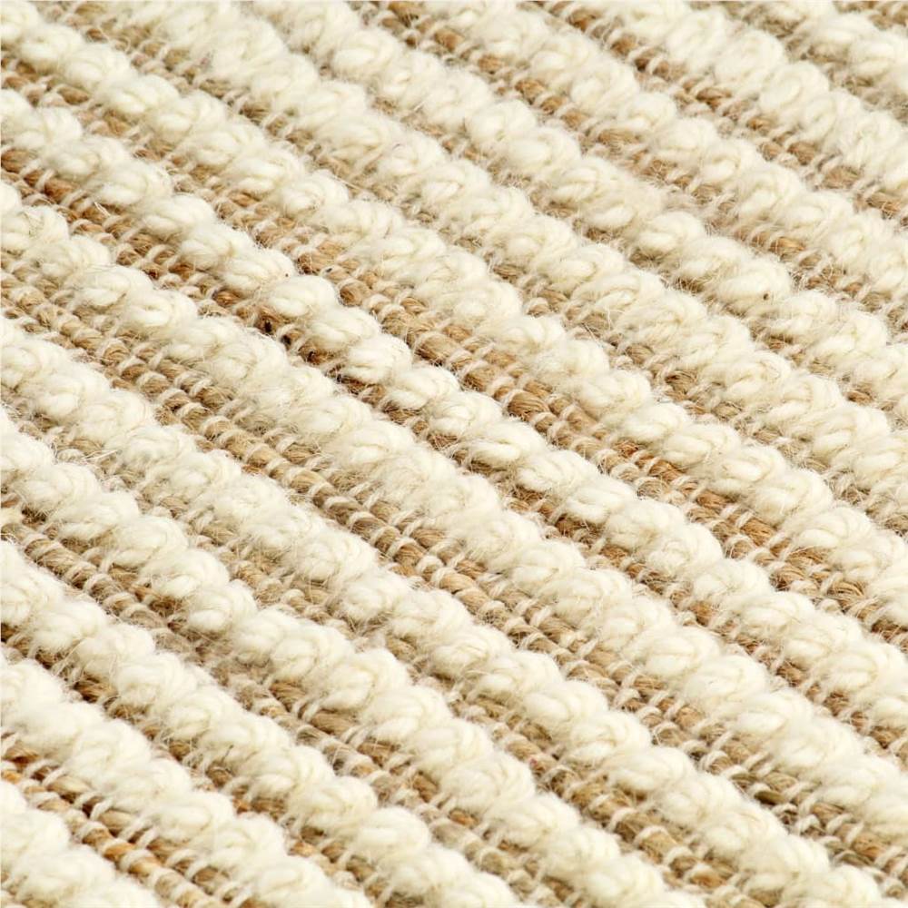 Rug Hemp Wool 80x150 cm Natural/White