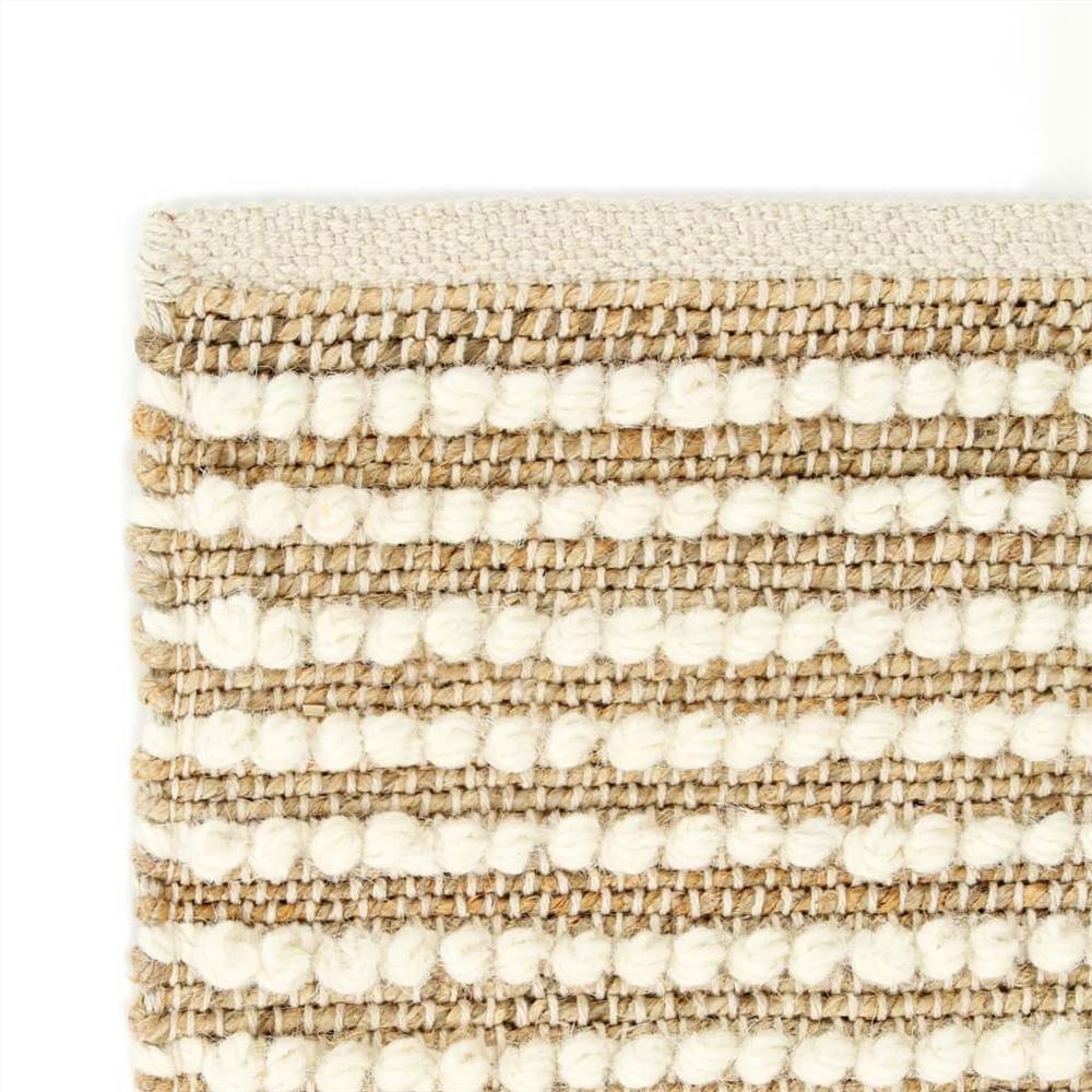 Rug Hemp Wool 80x150 cm Natural/White