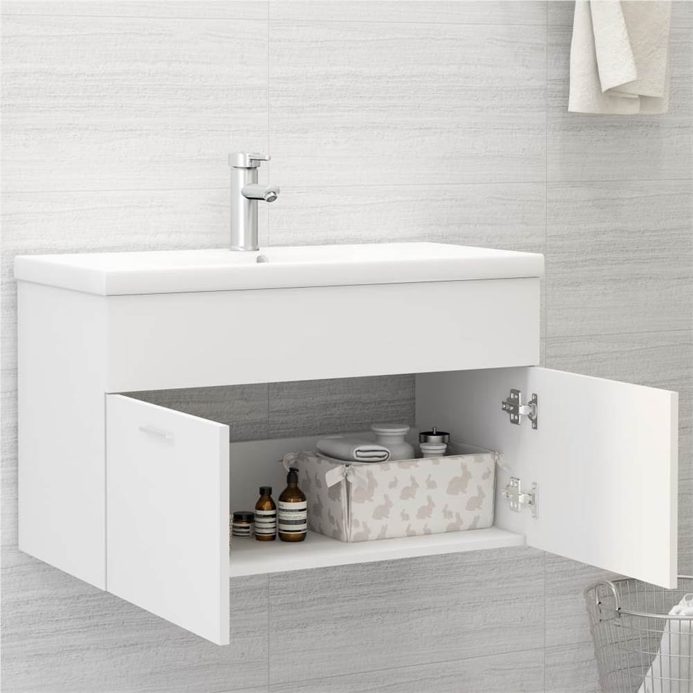 Sink Cabinet White 80x38.5x46 cm Chipboard