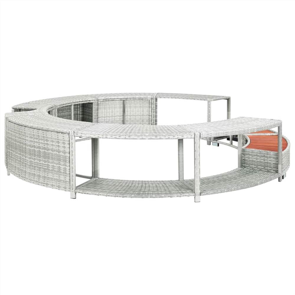 Spa Surround Light Grey Poly Rattan