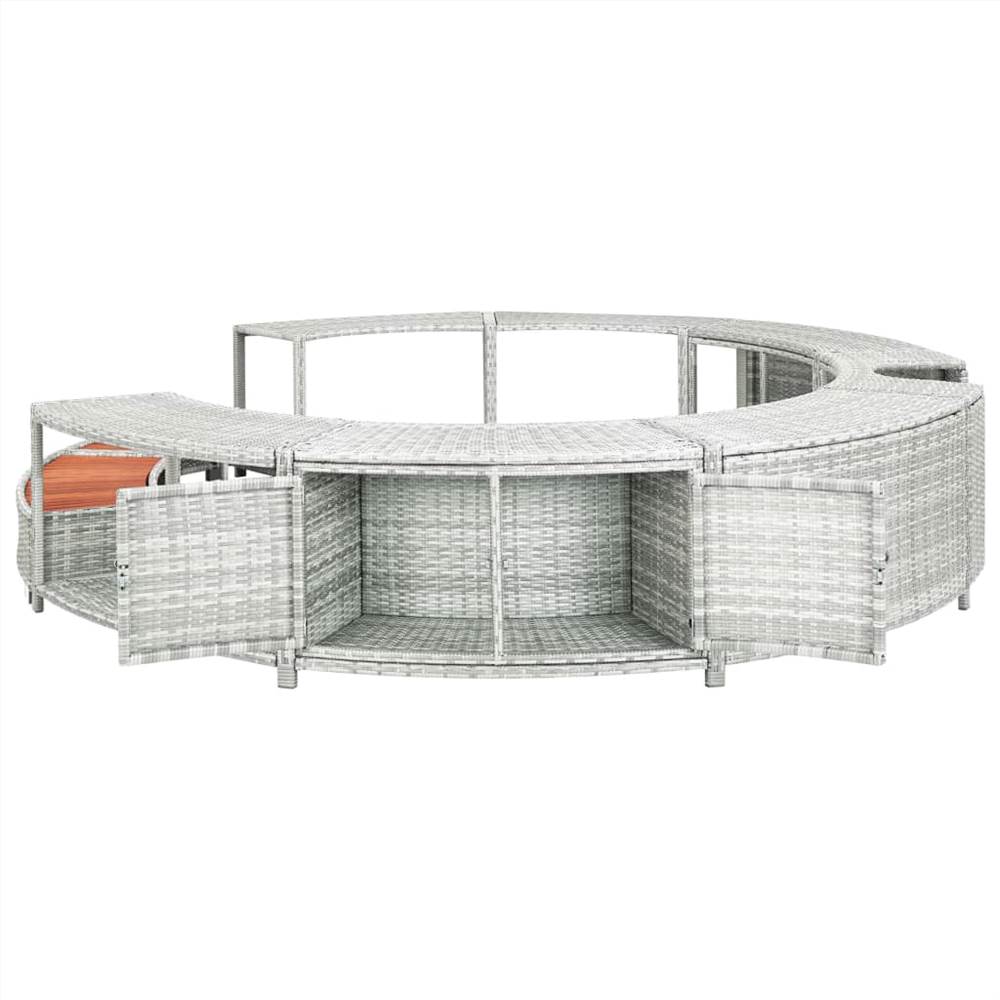 Spa Surround Light Grey Poly Rattan