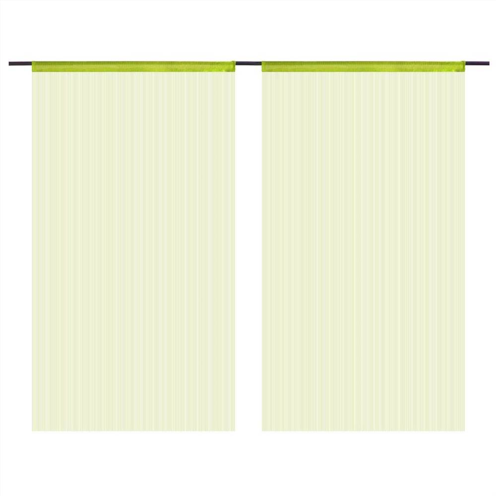 String Curtains 2 pcs 100x250 cm Green