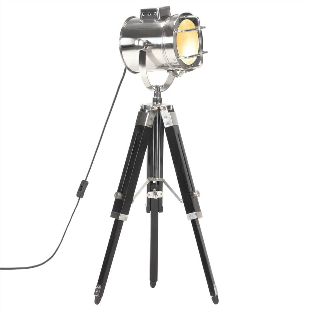 Tripod Floor Lamp Black Solid Mango Wood 69 cm