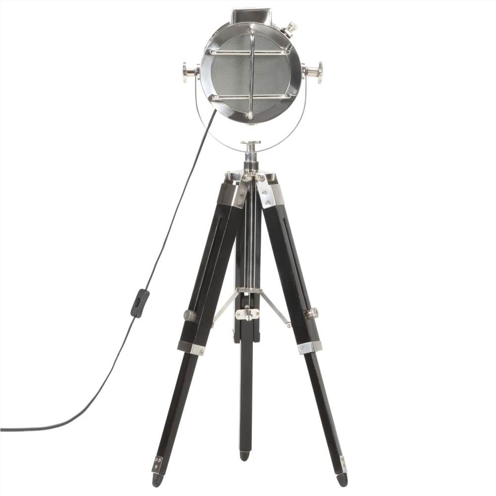 Tripod Floor Lamp Black Solid Mango Wood 69 cm