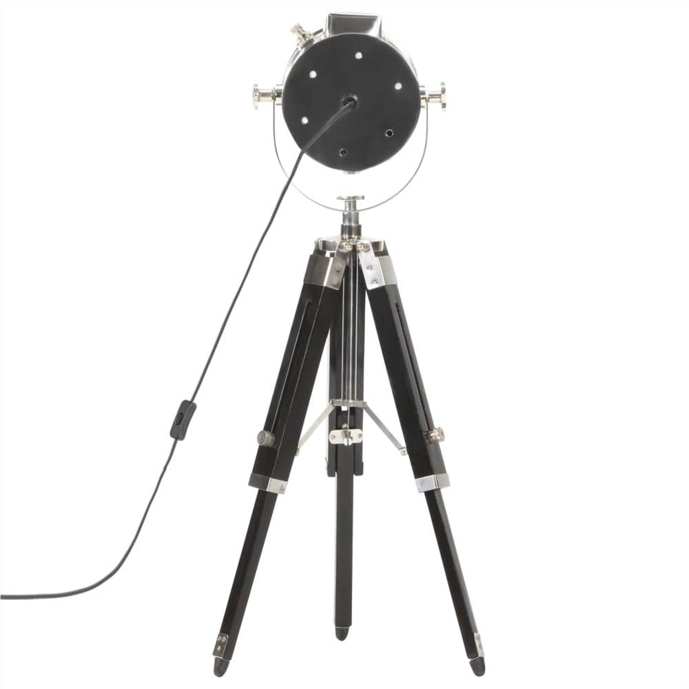 Tripod Floor Lamp Black Solid Mango Wood 69 cm