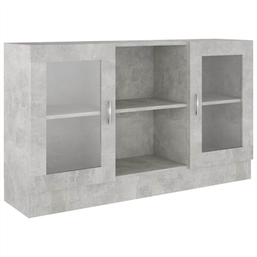 Vitrine Cabinet Concrete Grey 120x30.5x70 cm Chipboard
