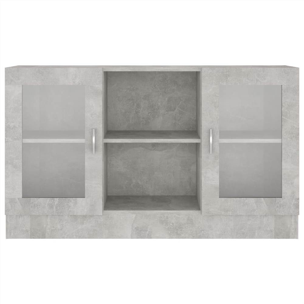 Vitrine Cabinet Concrete Grey 120x30.5x70 cm Chipboard