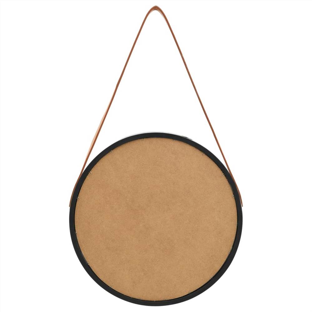 Wall Mirror with Strap 40 cm Black