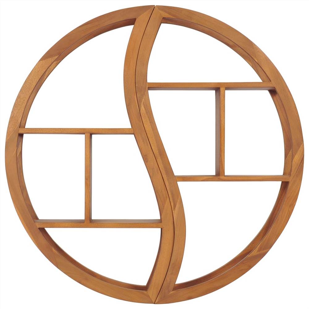Yin Yang Wall Shelf 100x20x100 cm Solid Teak Wood
