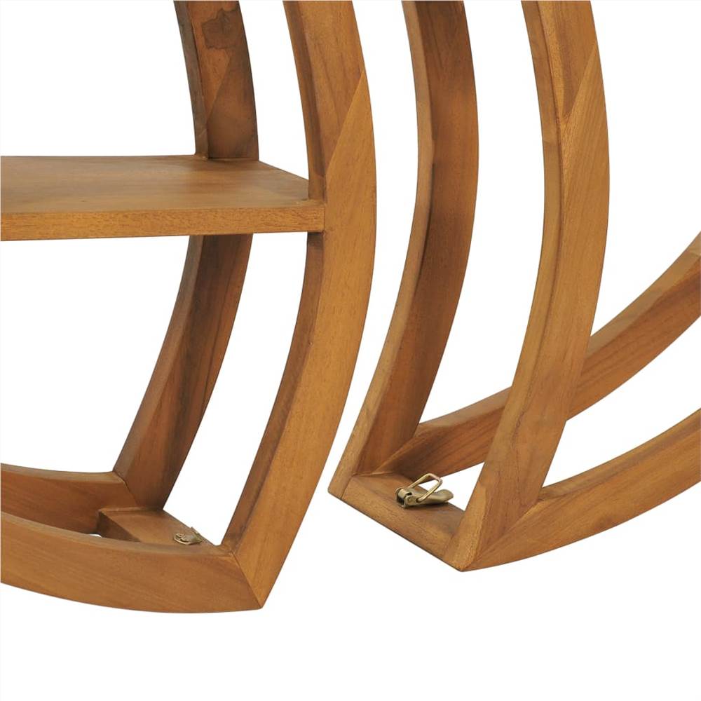 Yin Yang Wall Shelf 100x20x100 cm Solid Teak Wood