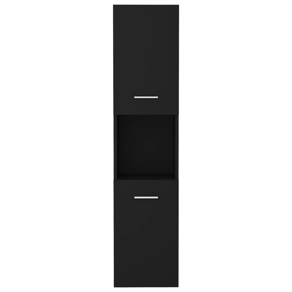 Bathroom Cabinet Black 30x30x130 cm Chipboard