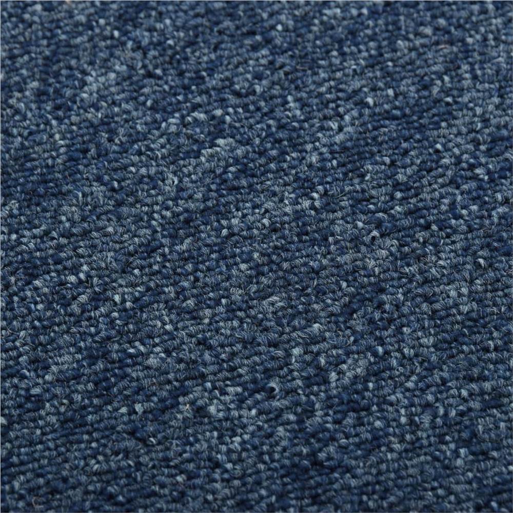 Carpet Floor Tiles 16 pcs 4 m² 25x100 cm Blue