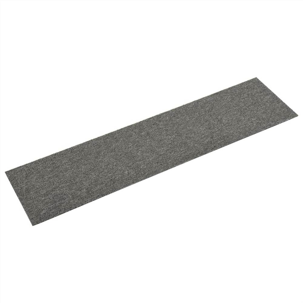 Carpet Floor Tiles 16 pcs 4 m² 25x100 cm Grey