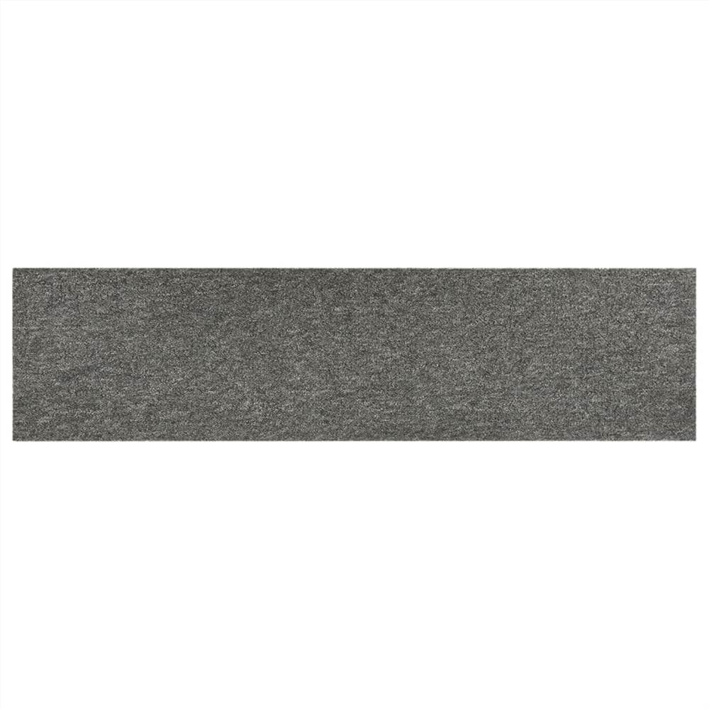 Carpet Floor Tiles 16 pcs 4 m² 25x100 cm Grey