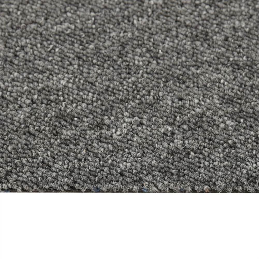 Carpet Floor Tiles 16 pcs 4 m² 25x100 cm Grey