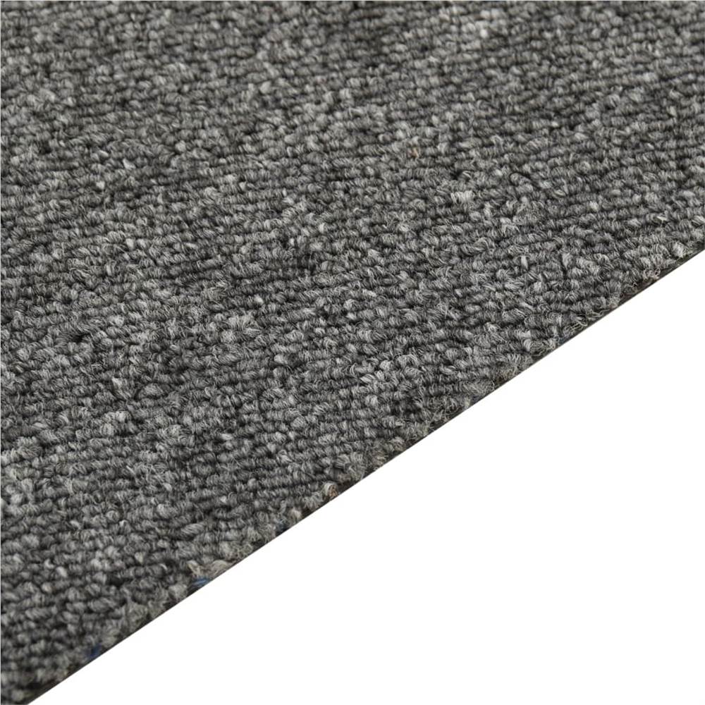 Carpet Floor Tiles 16 pcs 4 m² 25x100 cm Grey