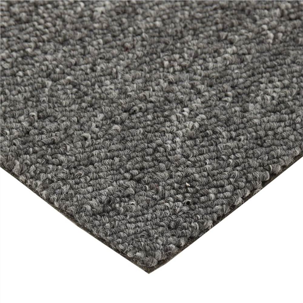 Carpet Floor Tiles 16 pcs 4 m² 25x100 cm Grey