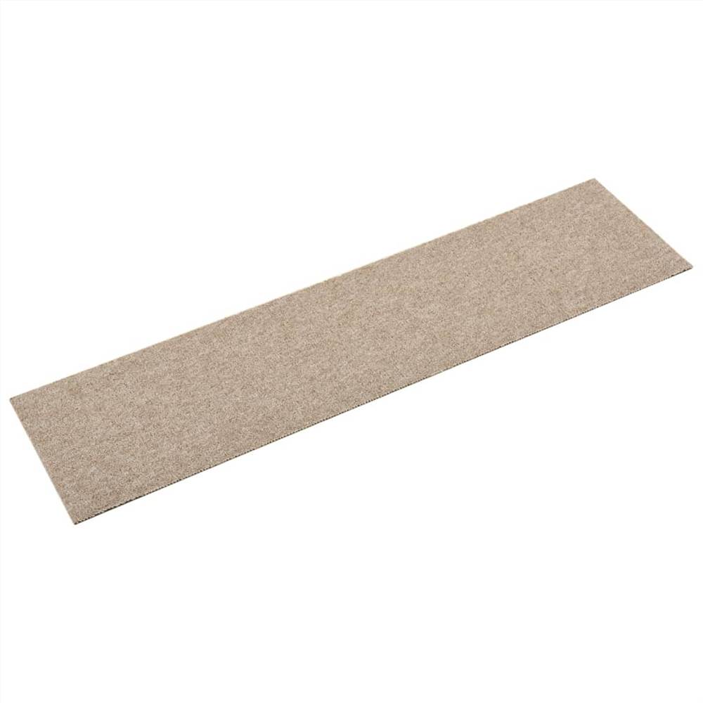 Carpet Floor Tiles 16 pcs 4 m² 25x100 cm Light Beige