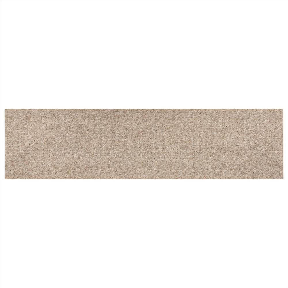 Carpet Floor Tiles 16 pcs 4 m² 25x100 cm Light Beige
