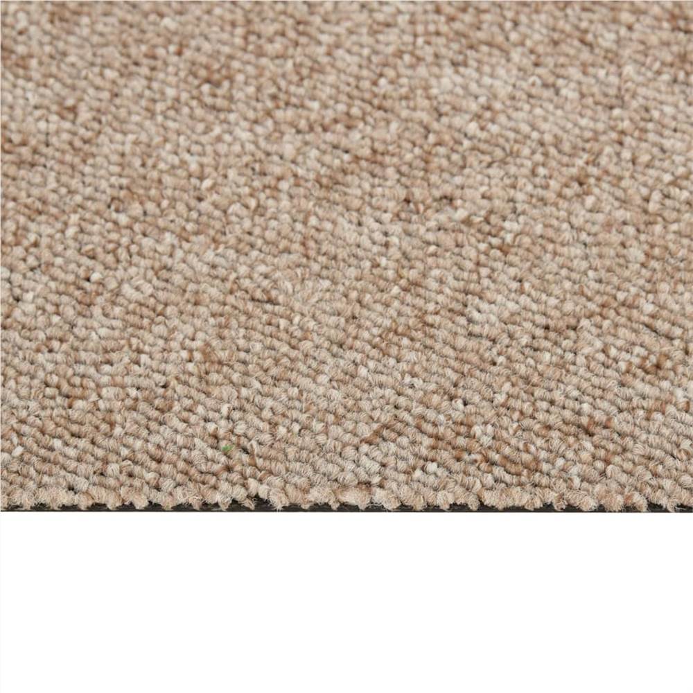 Carpet Floor Tiles 16 pcs 4 m² 25x100 cm Light Beige