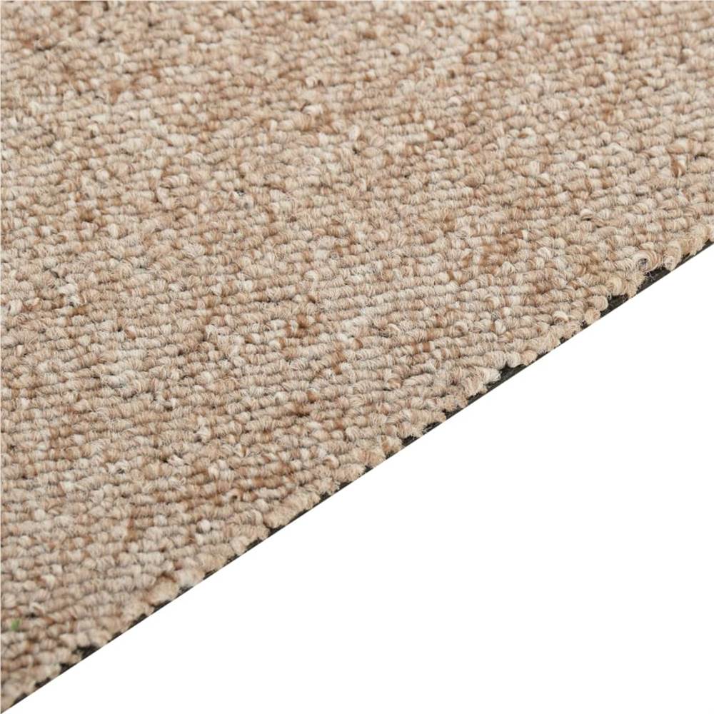Carpet Floor Tiles 16 pcs 4 m² 25x100 cm Light Beige