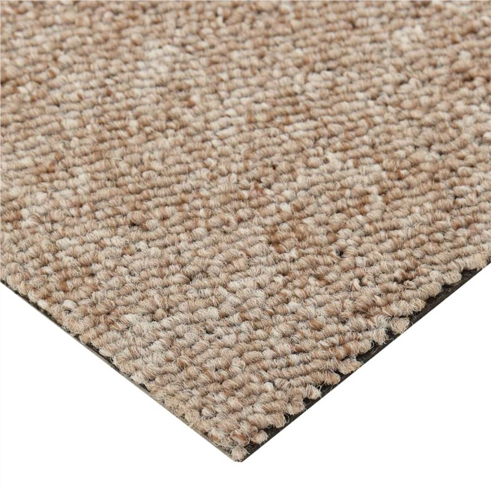 Carpet Floor Tiles 16 pcs 4 m² 25x100 cm Light Beige