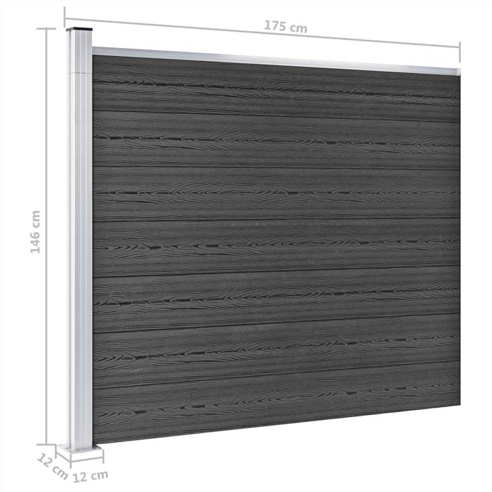 Fence Panel Set WPC 526x146 cm Grey