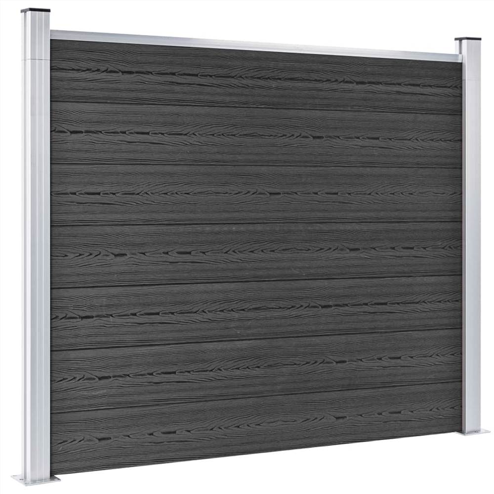 Fence Panel Set WPC 526x146 cm Grey