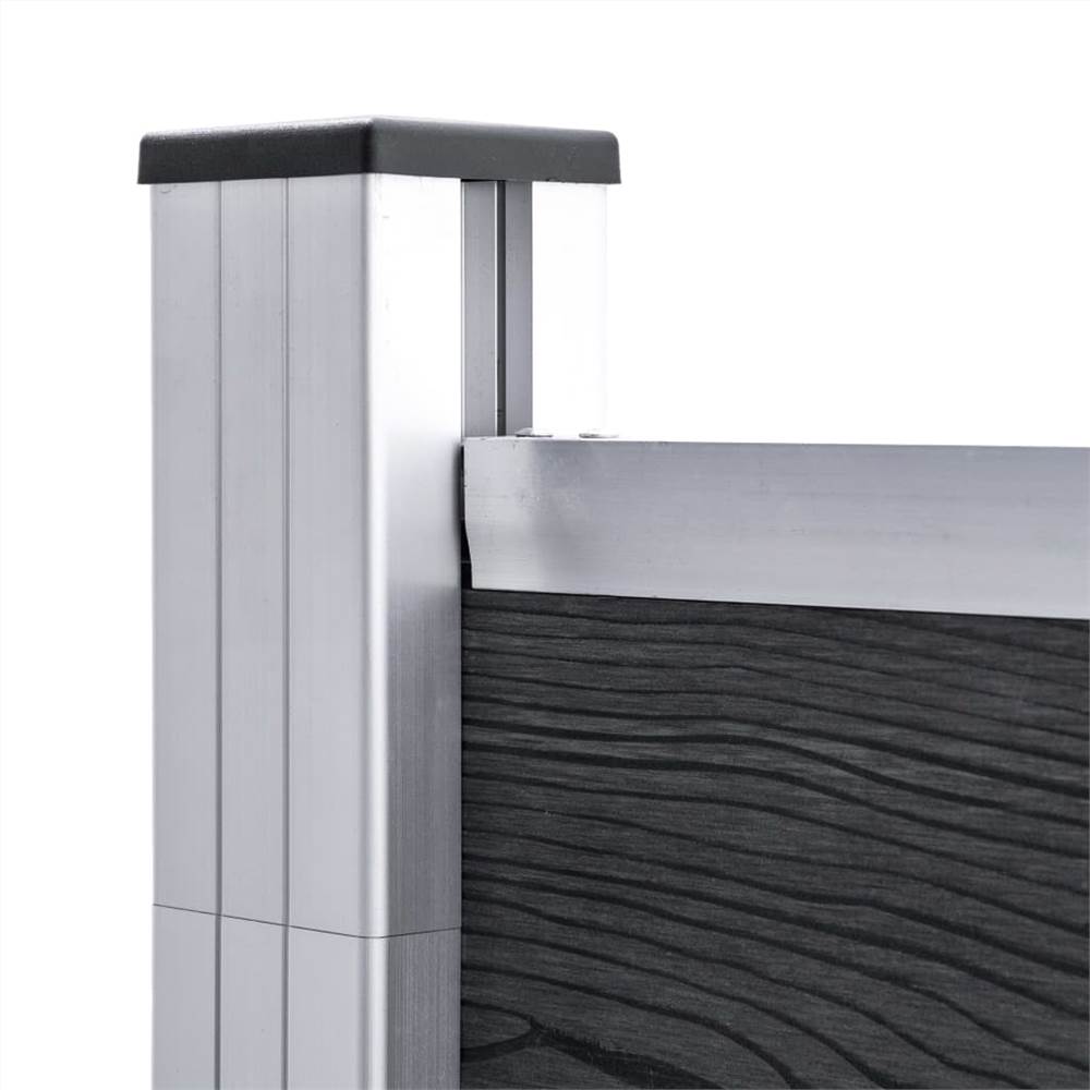 Fence Panel Set WPC 526x146 cm Grey