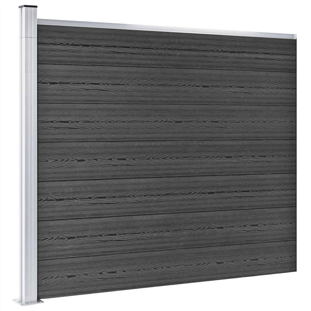 Fence Panel Set WPC 872x146 cm Grey
