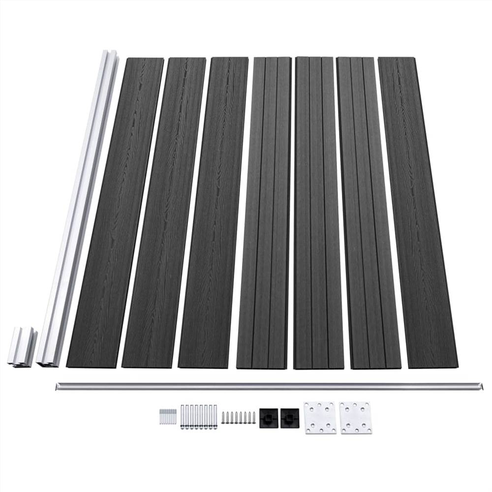 Fence Panel Set WPC 872x146 cm Grey