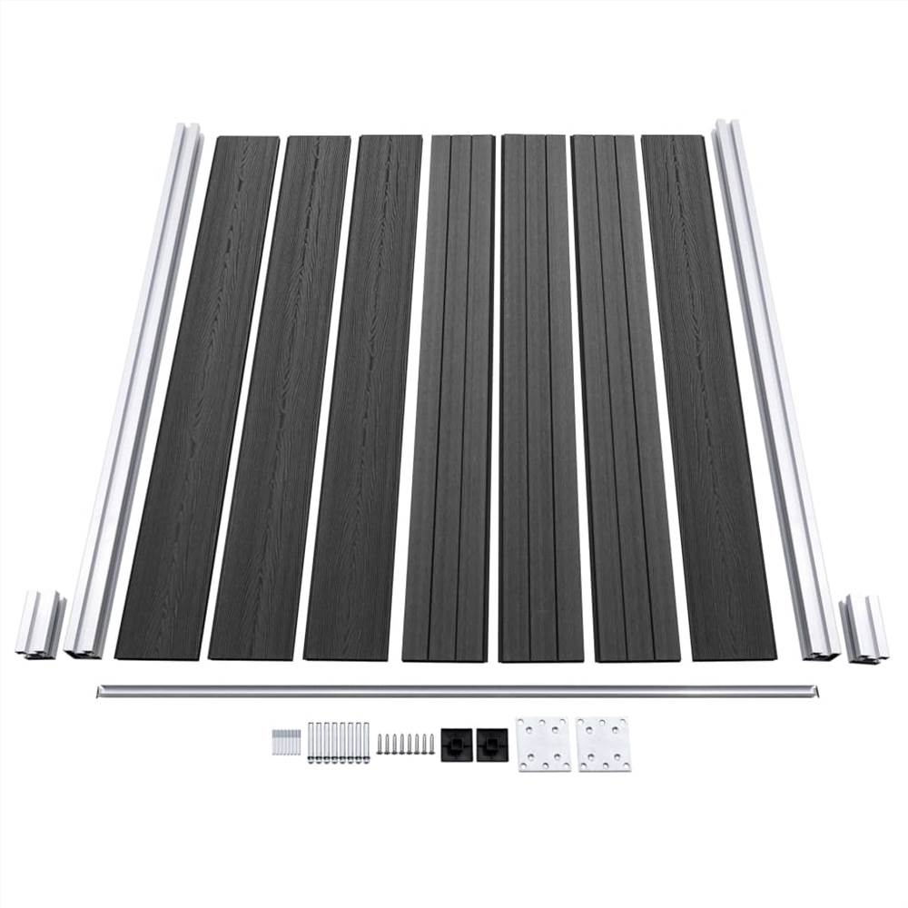 Fence Panel Set WPC 872x146 cm Grey