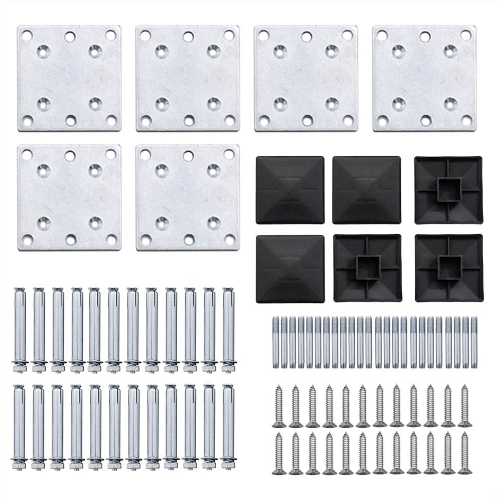 Fence Panel Set WPC 872x146 cm Grey