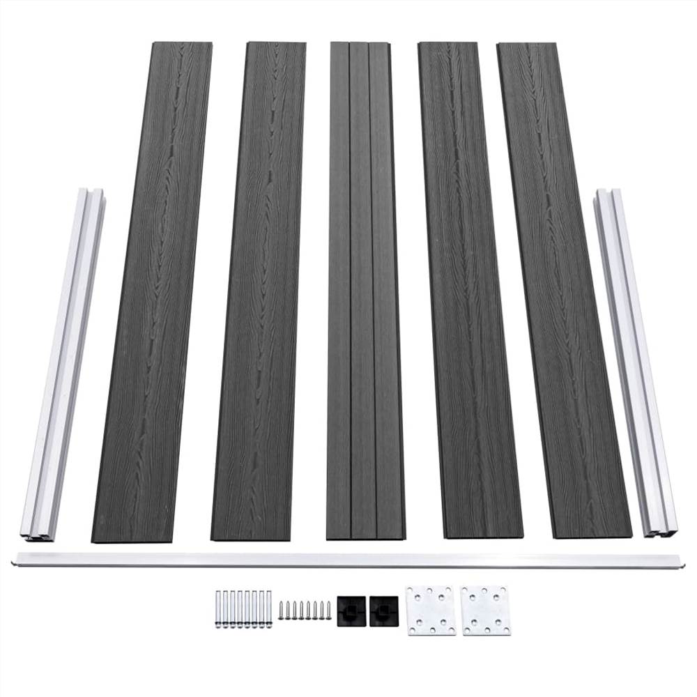 Fence Panel WPC 180x105 cm Black
