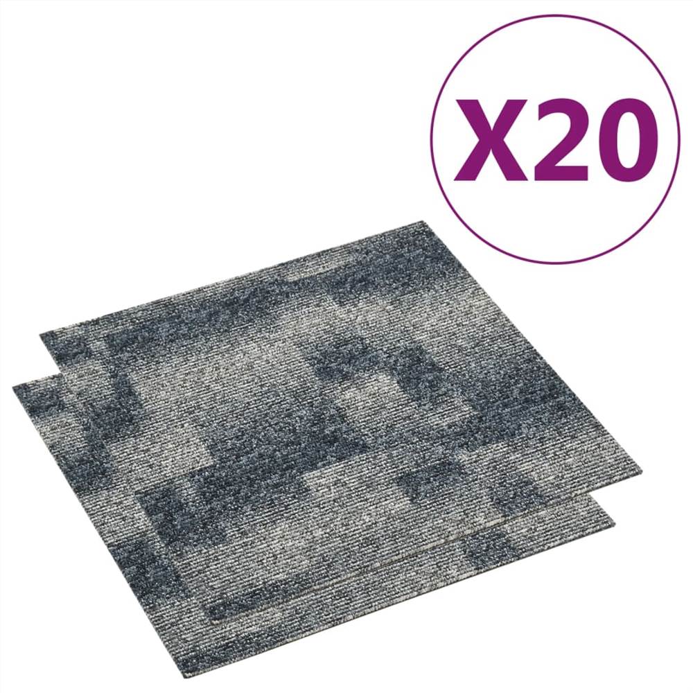 Floor Carpet Tiles 20 pcs 5 m² Dark Blue