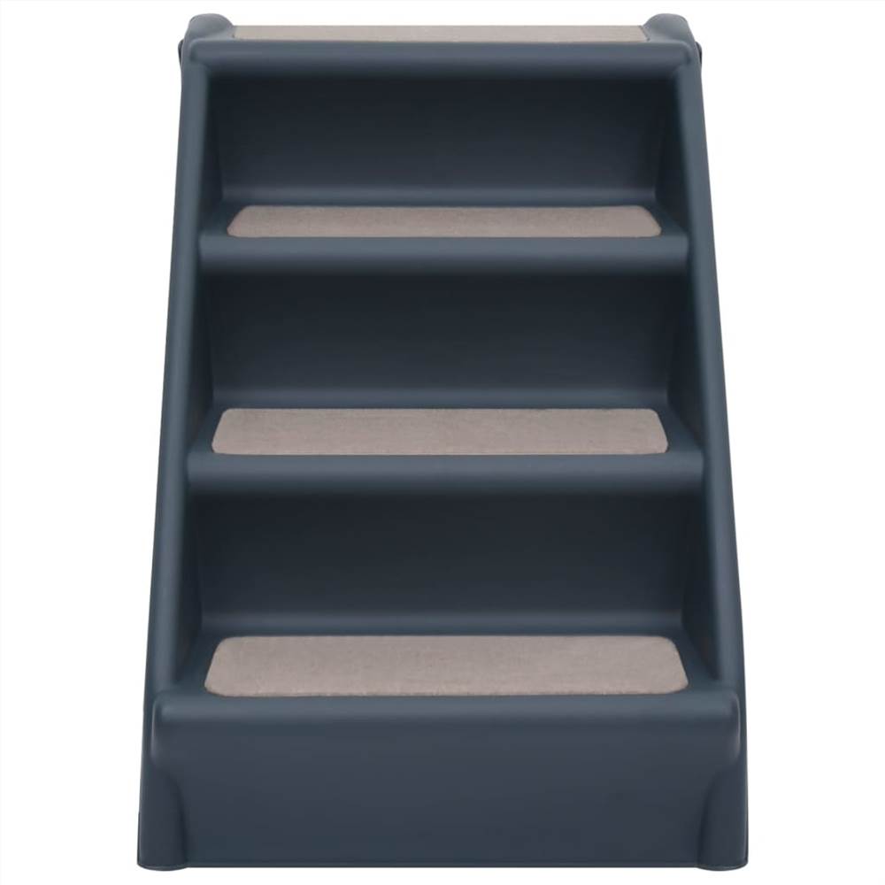 Folding 4-Step Dog Stairs Dark Grey