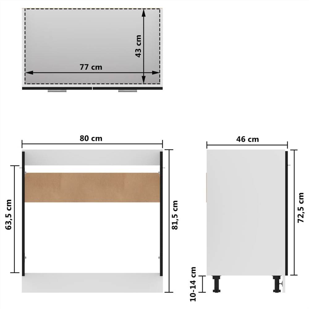 7 Piece Kitchen Cabinet Set Black Chipboard