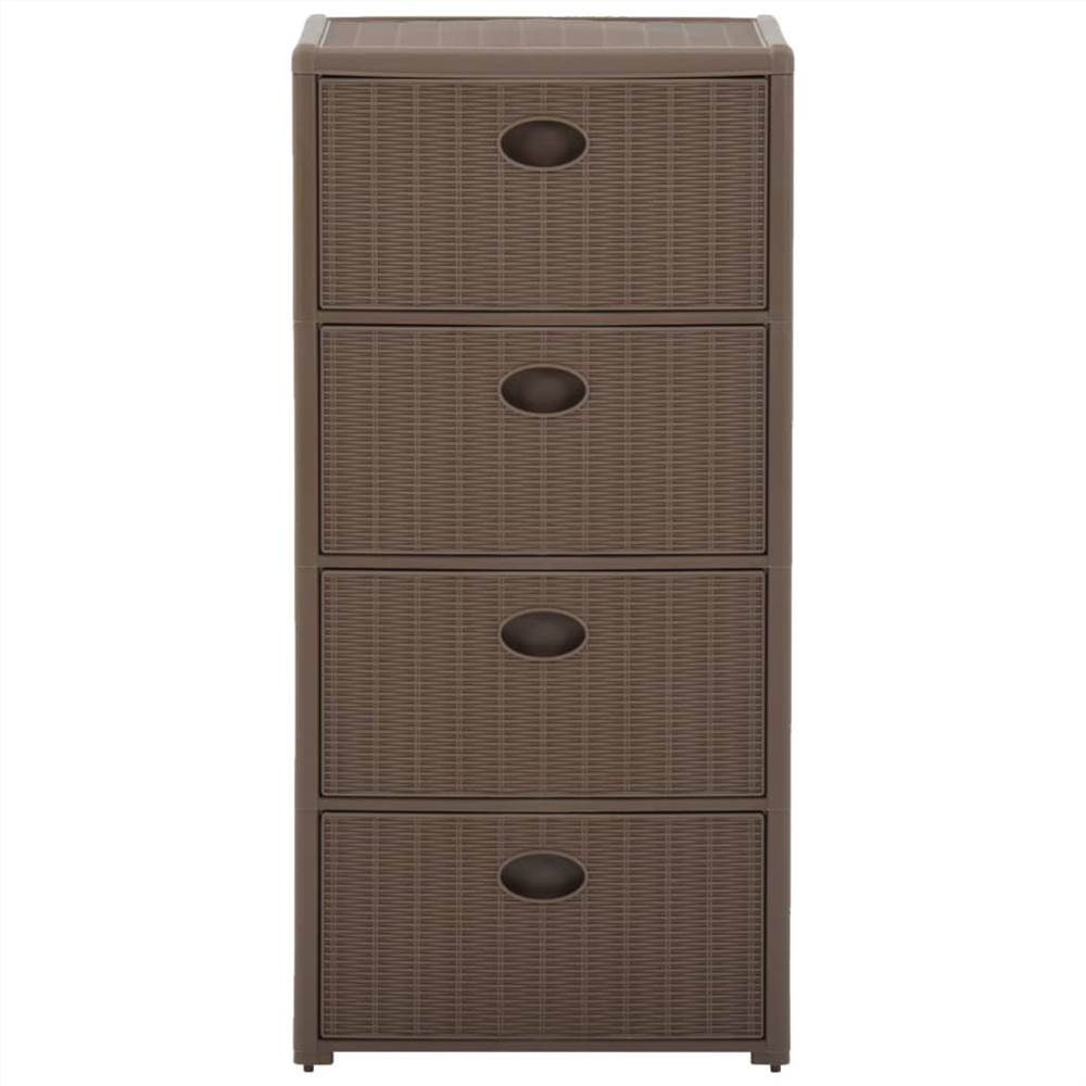 4-Drawer Chest Taupe 40x40x80 cm