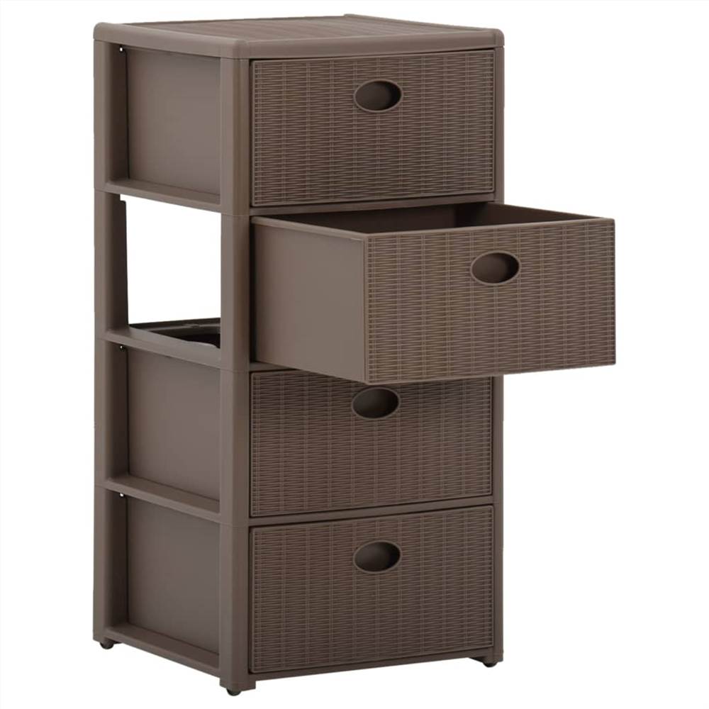 4-Drawer Chest Taupe 40x40x80 cm