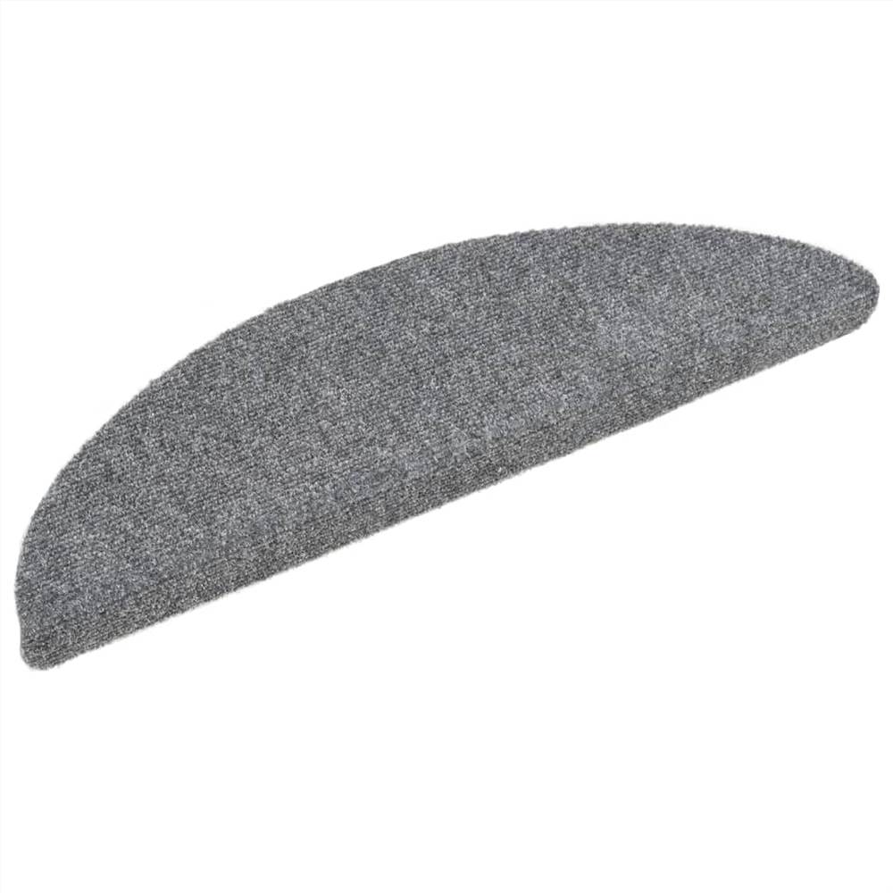 Self-adhesive Stair Mats 10 pcs Light Grey 54x16x4 cm Needle Punch